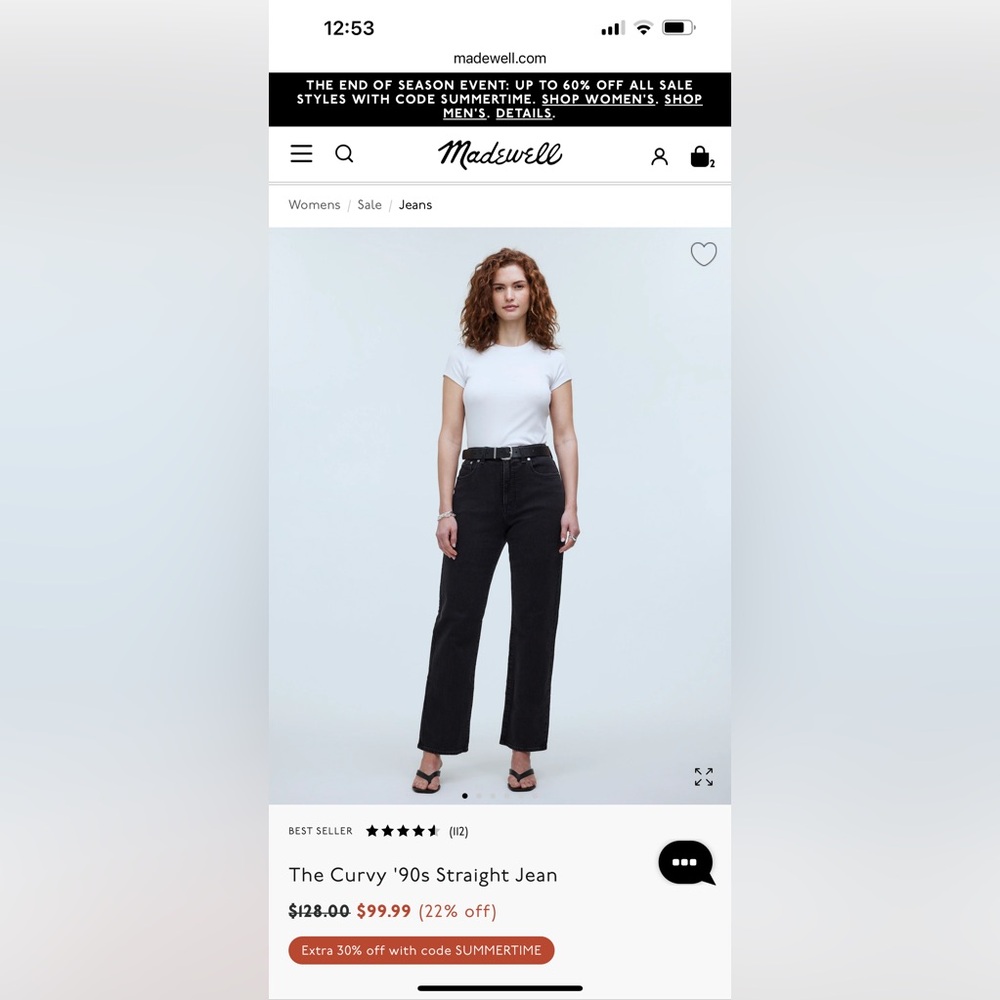 Madewell The Curvy '90s Straight Jean
